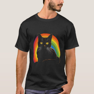 Camiseta Gato Na Frente Do Catador De Gatos Arco-Íris