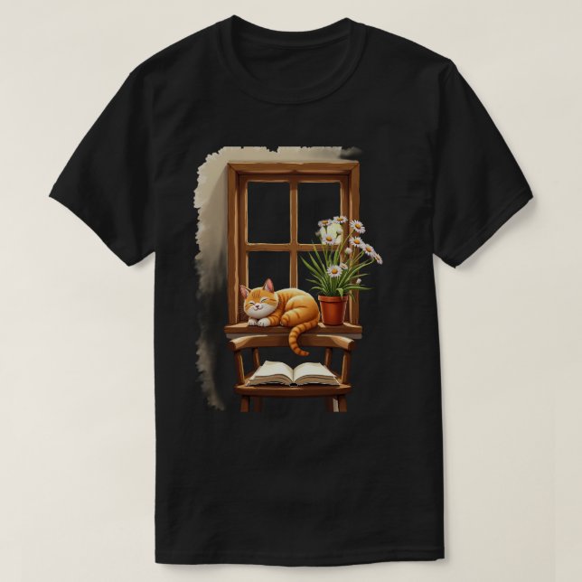 Camiseta Gato na Janela (Frente do Design)