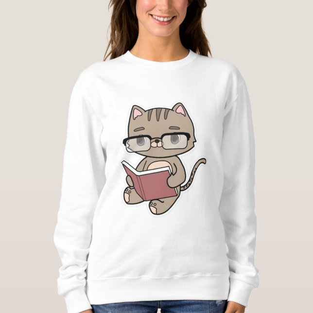 Camiseta Gato na Leitura com Livro (Frente)
