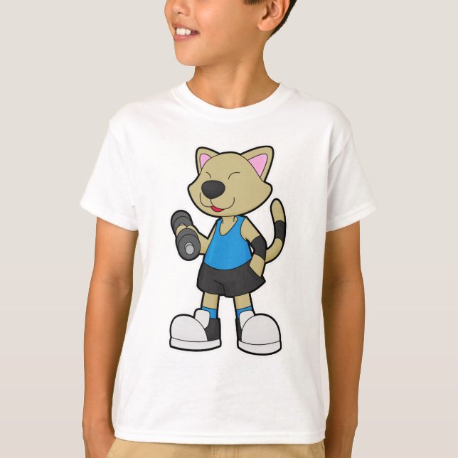 Camiseta Gato na Malhação com Dumbbell (Frente)