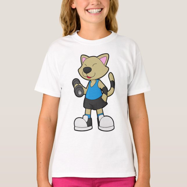 Camiseta Gato na Malhação com Dumbbell (Frente)