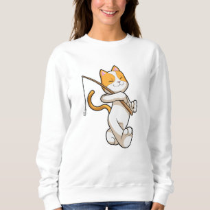 Camiseta Gato na pesca com vara de pesca