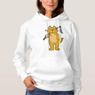 Camiseta Gato na pesca com vareta de pesca e peixe