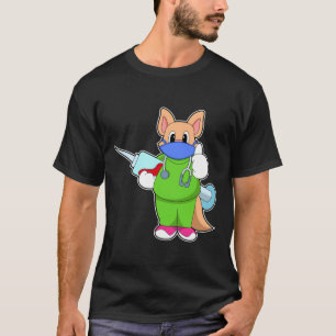 Camiseta Gato na Vacinação com Seringa