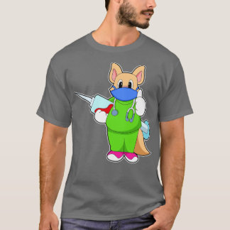 Camiseta Gato na Vacinação com Seringa