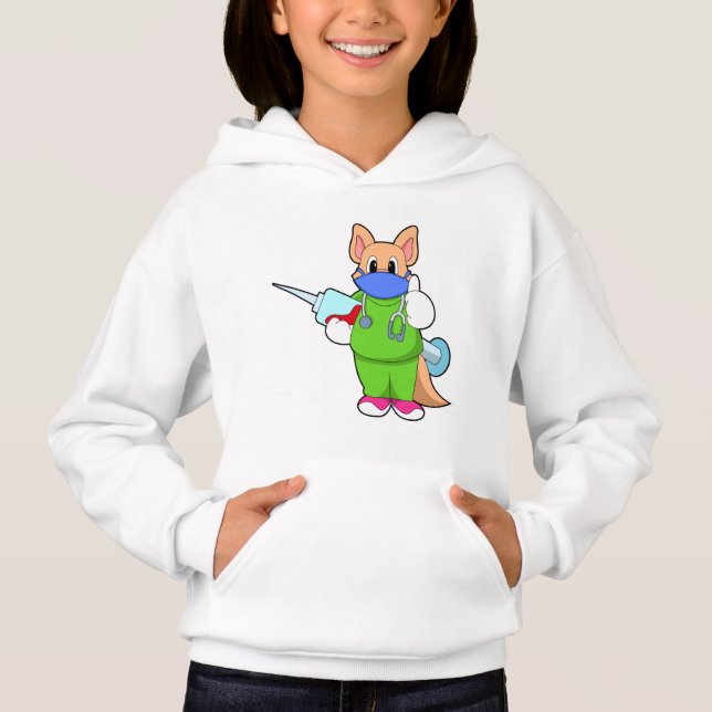 Camiseta Gato na Vacinação com Seringa (Frente)