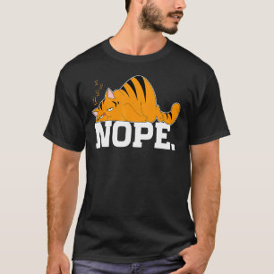 Camiseta Gato Não Domingo Preguiçoso Slogan 1