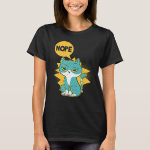 Camiseta Gato Não, Irritado E Preguiçoso Gato Não
