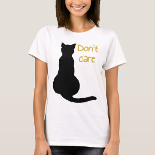 Camiseta Gato Não Se Importa Citação Cartoon Vetor Recorte