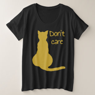 Camiseta Gato Não Se Importa Citação Cartoon Vetor Recorte
