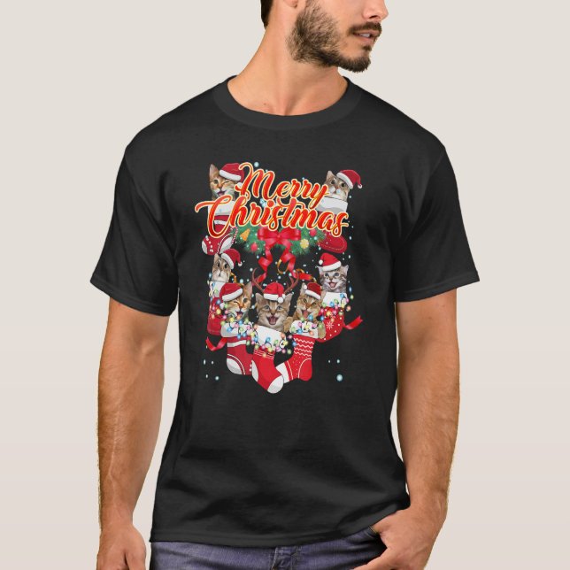 Camiseta Gato Natal Feliz Natal (Frente)