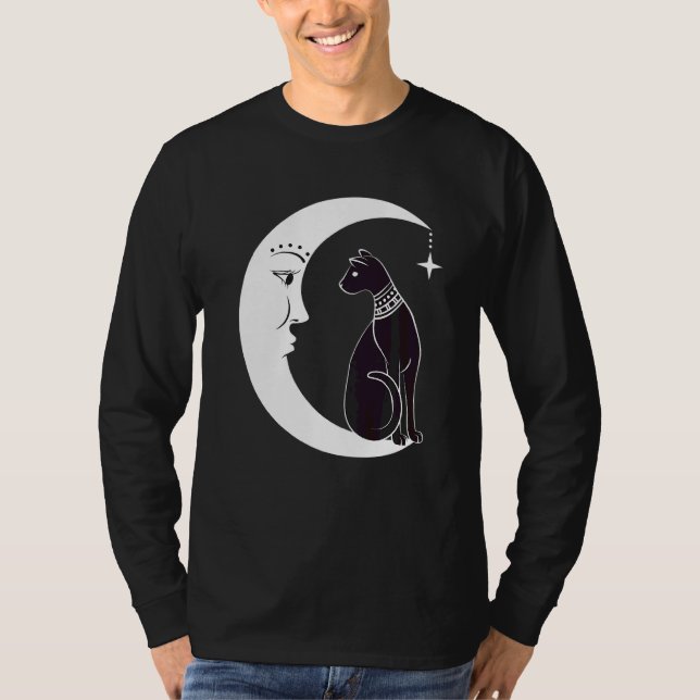 Camiseta Gato Negra Celestial Familiar Pagan Witchc (Frente)