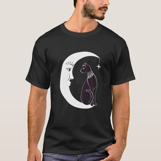 Camiseta Gato Negra Celestial Familiar Pagan Witchc (Frente)
