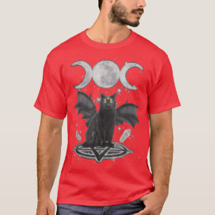 Camiseta Gato Negra Gato Triplo Gato Gato-de-Lua