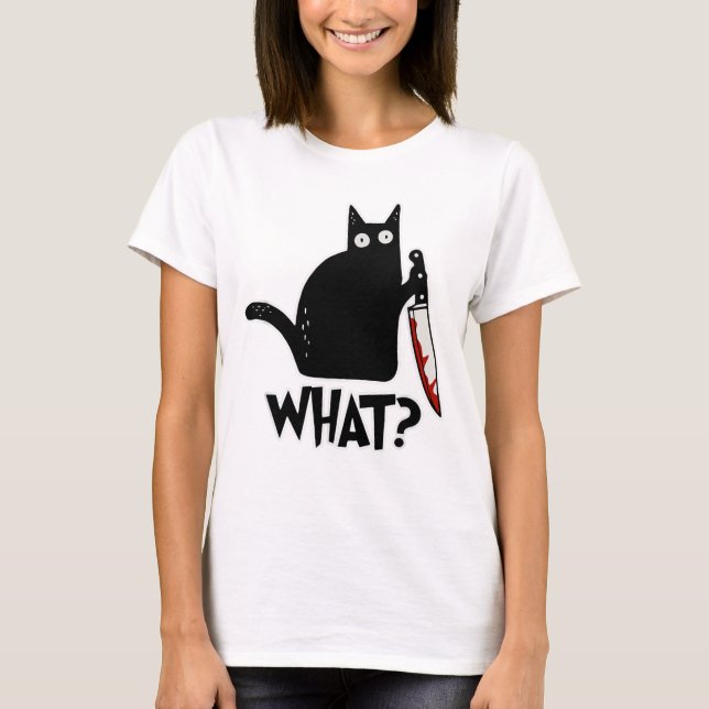 Camiseta Gato Negro Assustador Diz O Que Memória Significa  (Frente)