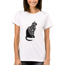 Gato Negro com Véu Floral | Gatinho Gótico Elegant