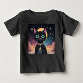 Camiseta Gato Negro Cósmico de Futuro Atômico à Lua