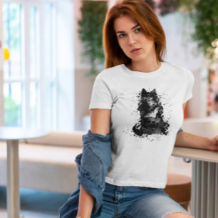 Camiseta Gato Negro De Bolso
