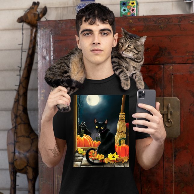 Camiseta Gato Negro de Halloween (Criador carregado)