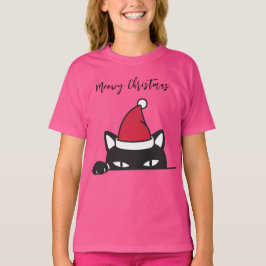 Camiseta Gato Negro de Natal engraçado