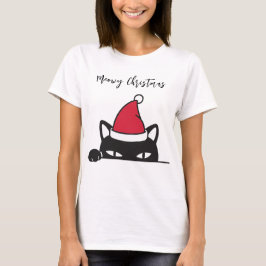 Camiseta Gato Negro de Natal engraçado