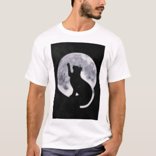 Camiseta Gato Negro e Camisa-Lua