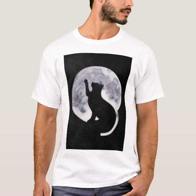 Camiseta Gato Negro e Camisa-Lua (Frente)