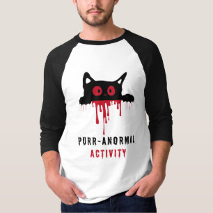 Camiseta Gato Negro e Homens com Atividade Puro-anormal do 
