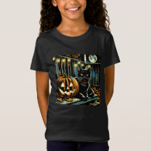 Gato Negro e Jack-O-Lanterna Halloween