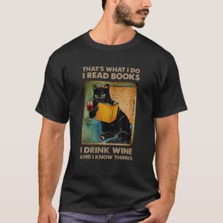 Camiseta Gato Negro É O Que Eu Li Livros Eu Bebo Wi
