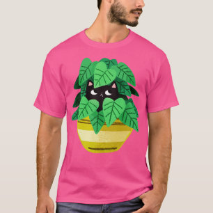 Camiseta Gato Negro Em Plantador