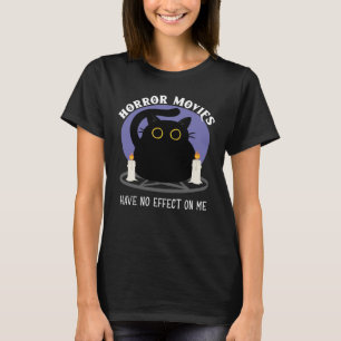 Camiseta Gato Negro Engraçado Adora Filme De Horror