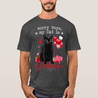 Camiseta Gato Negro Engraçado Desculpe Rapaz Meu Gato É Meu