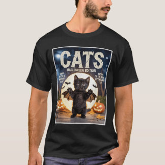 Camiseta Gato Negro Engraçado E Bonito Na Feira De Bat