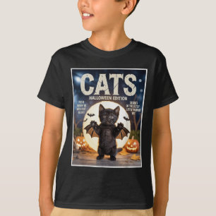 Camiseta Gato Negro Engraçado E Bonito Na Feira De Bat