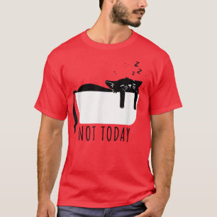 Camiseta Gato Negro Engraçado Gato preguiçoso Sarcástico Nã
