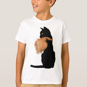 Camiseta Gato Negro Engraçado Lady Kamala Com Cabelo De Tru