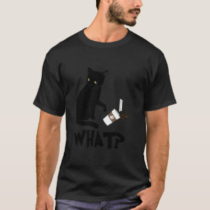 Camiseta Gato Negro engraçado Que gatinho bonito derramou c