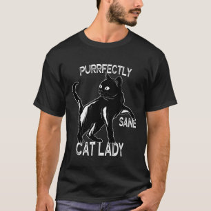 Camiseta Gato Negro Engraçado Raparigas Motovelhas Purament