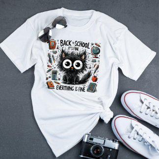 Camiseta Gato Negro Está tudo bem, sou um Professor Engraça