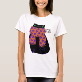 Camiseta Gato Negro Fall Season Halloween Spooky Cute