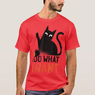 Camiseta Gato Negro Faz O Que Eu Quero De Red Cup Engraçado