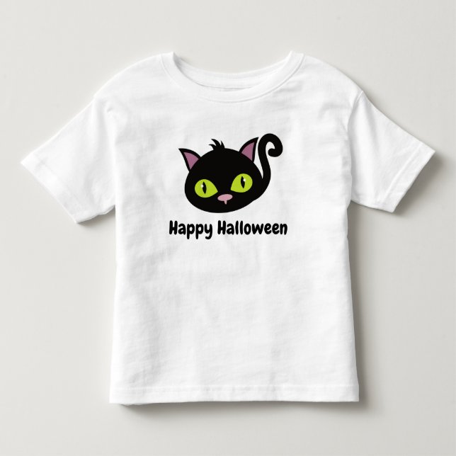 Camiseta Gato Negro Feliz Halloween (Frente)