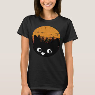 Camiseta Gato Negro Funny Vintage Cat Retro Design