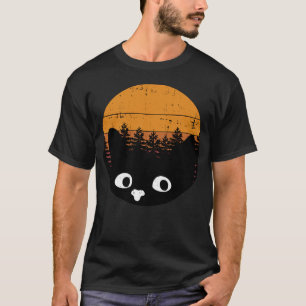 Camiseta Gato Negro Funny Vintage Cat Retro Design