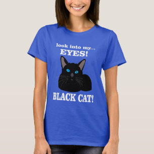 Camiseta Gato Negro Gatinho Amante de os animais preto