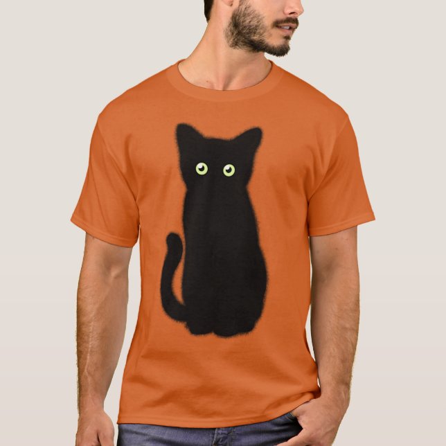 Camiseta Gato negro, gatinho fofo, diversão espetacular (Frente)