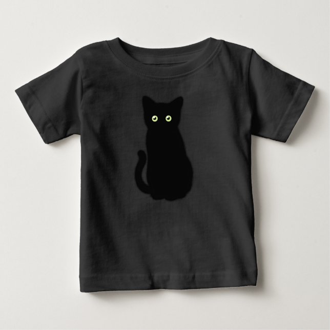 Camiseta Gato negro, gatinho fofo, diversão espetacular (Frente)
