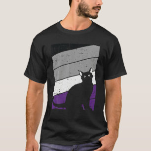 Camiseta Gato Negro Gato Asexual Gatinho LGBQ Orgulhoso Al