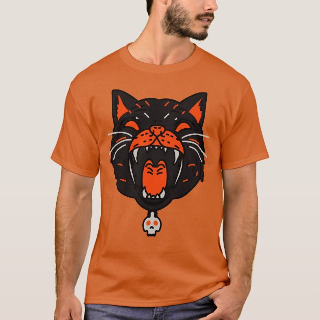 Camiseta Gato Negro Halloween (Frente)